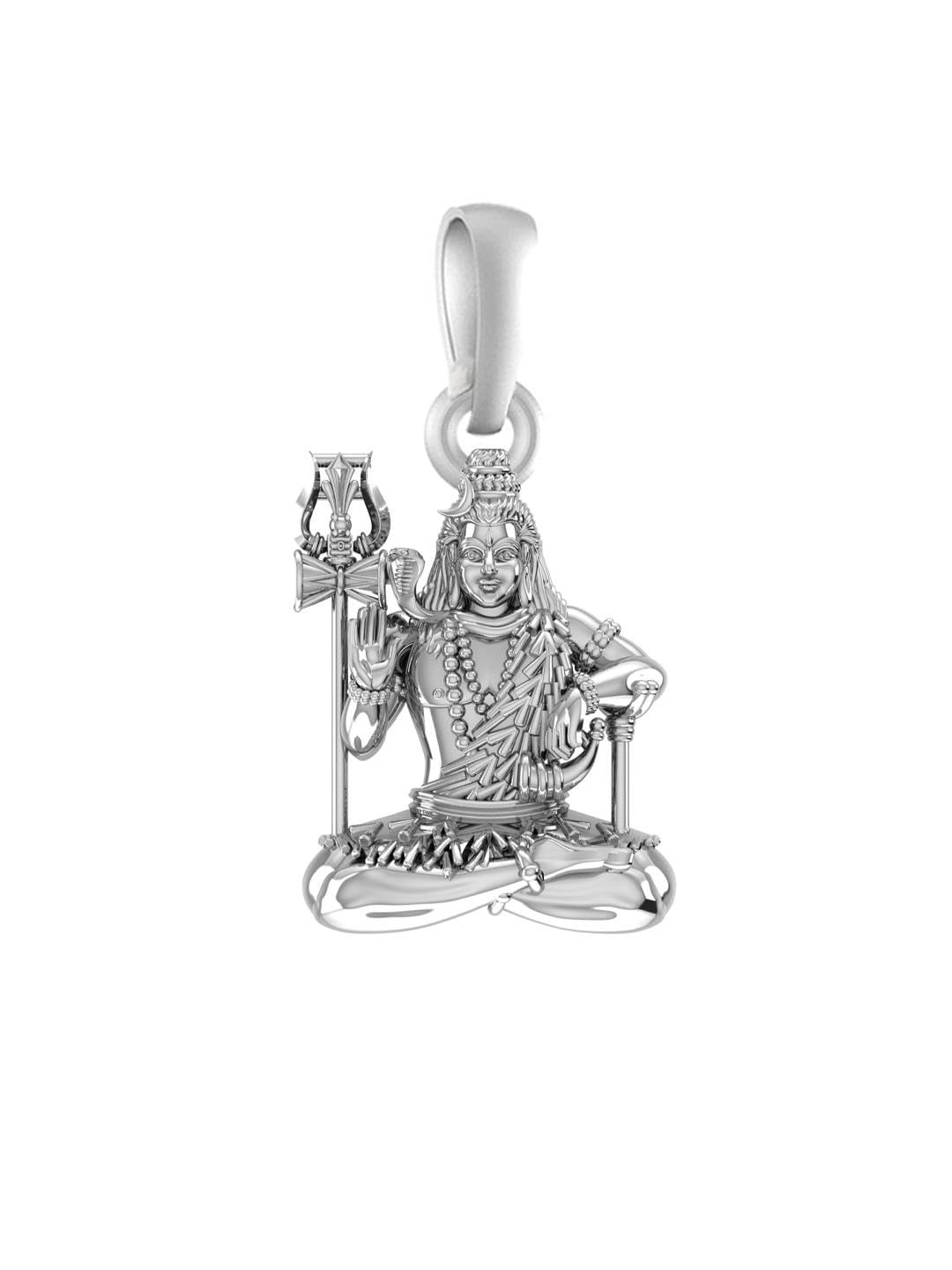 Sterling Silver (92.5% purity) God Shiva Pendant for Men & Women Pure Silver Bhagwan Shiv Ji Locket for Good Health & Wealth