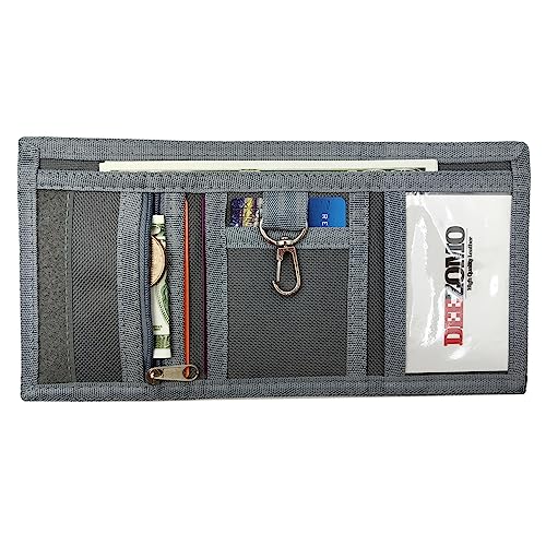 Image of AI-DEE RFID Trifold Canvas Outdoor Sports Wallet for Kids - Front Pocket Wallet with Magic Sticker (Triangle H)