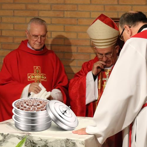 Communion-Ware-3-Holy-Wine-Serving-Trays-with-1-Cover-Stainless-Steel-Communion-Supplies-Silver-Communion-Trays-for-Churches-Holy-Ware-Sets