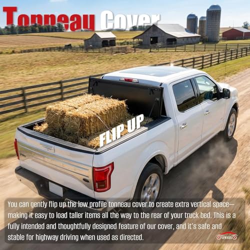 Image of FRP Low-Profile Flip-Up Hard Tri-Fold Tonneau Cover fits 2019-2023 Ford Ranger 5ft Short Bed
