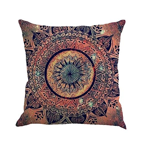 Gspirit 4 Stück Kissenbezug Indische Hippie Böhmischen Mandala Blume Dekorative Kissenhülle Baumwolle Leinen Werfen Sie… – Bild 3