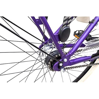 28 Zoll Alu Retro Damen City Bike Shimano Nabenschaltung 7 Gang Nabendynamo lila – Bild 3