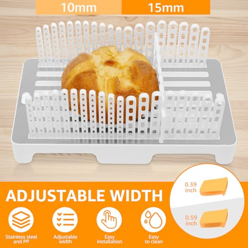 MENIBBLER Bread Slicer for Homemade Adjustable Width Bread Cutting Guide with Crumb Tray Foldable and Compact Sourdough Cutter Slicer Slicing Tool for Loaf Sourdough Rounds Sandwich - Image 3