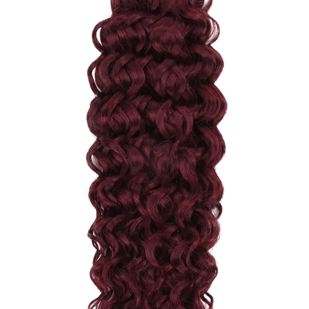 Amazon.com : 30 32 34 Inch 99J Bundles Burgundy Water Wave  display picture 1