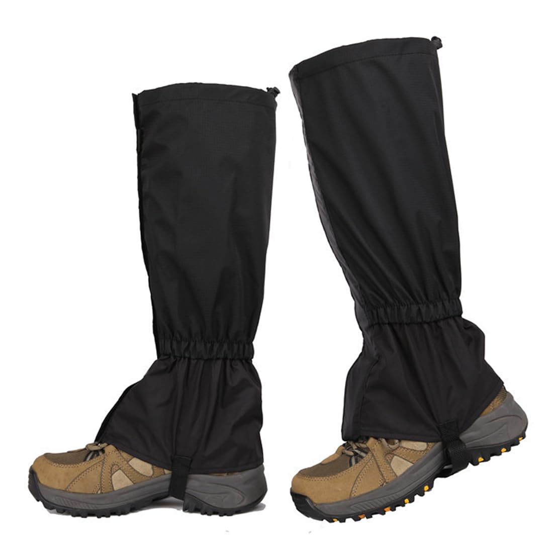 Polainas Impermeables Senderismo Ajustables Transpirables para Hombre Mujer Caza Esquí Montañismo Negro