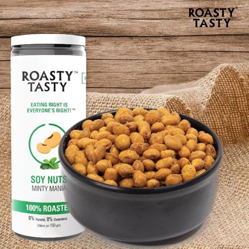 Image of Minty Mania Flavor | Roasty Tasty Roasted SOY Nuts Snacks | High Protein, Weight Loss Support, Ready-to-Eat Delight | Zero Cholesterol, Gluten-Free | Healthy and Tasty Roasted Namkeen Snacks (150g)