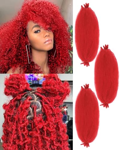 3 Packs Springy Afro Twist Hair with Crochet Hook,...