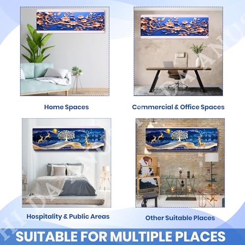 Image of Printed Split Ac Cover Combo Indoor Unit For 1.5 Ton Capacity AC, Inner Unit Ac Cover, All Weather Cover /Attractive Digital Prints /Dustproof /Water Resistant (Golden Floral & Gold Deer)