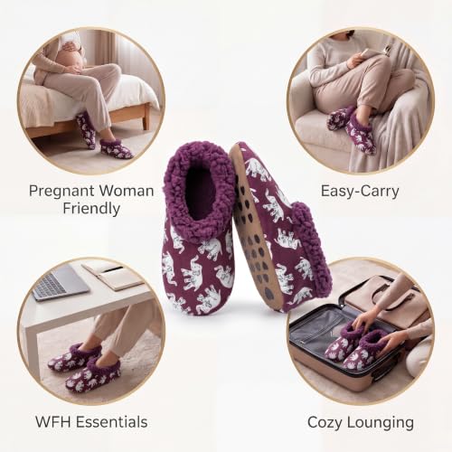 Image of The Metluks Womens Slippers Indoor Soft Sole Slipper Socks | Fuzzy sherpa lining, warm winter comfort, non slip grippers, flexible feel, washable, cozy home wear