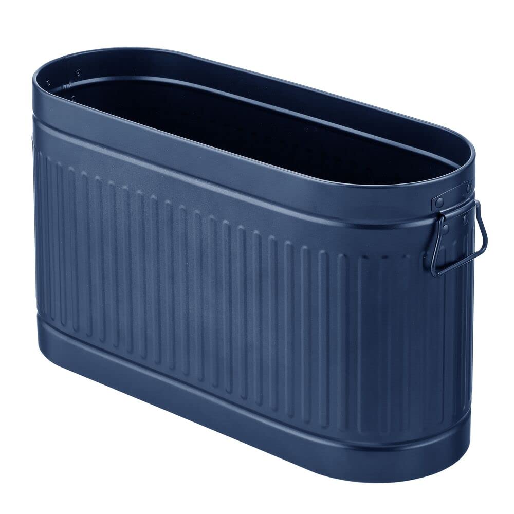 mDesign Ersatzrollenhalter für 6 Rollen Toilettenpapier – geräumiger Klopapierhalter im Retro-Design aus Metall – stilvolle Toilettenpapier Aufbewahrung für das Bad oder Gäste-WC – blau