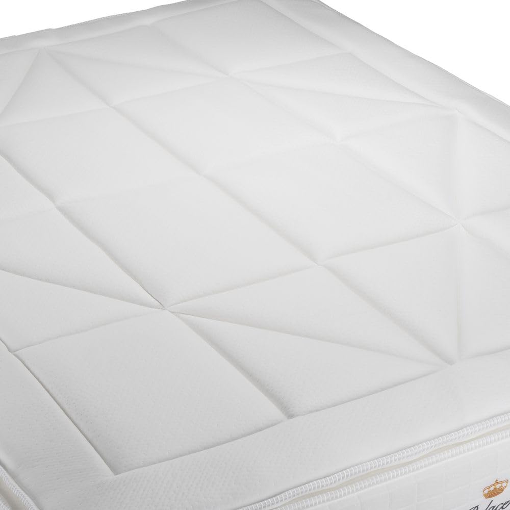 Royal Palace Bedding Ensemble Matelas Ressorts ensachés + mémoire de Forme Maxi épaisseur George V 160x200 sommier KIT Blanc | Epaisseur : 28 cm | Confort : Equilibré