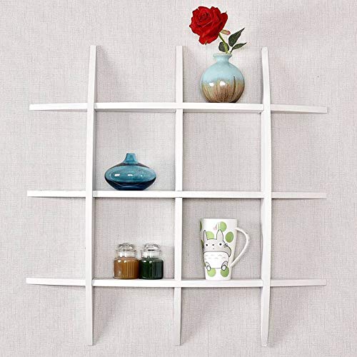wood wall shelves tier rack book shelf globe shape floating wall hanging mount wall bracket cabinet shelves for home decor living room kitchen storage display unit (white)