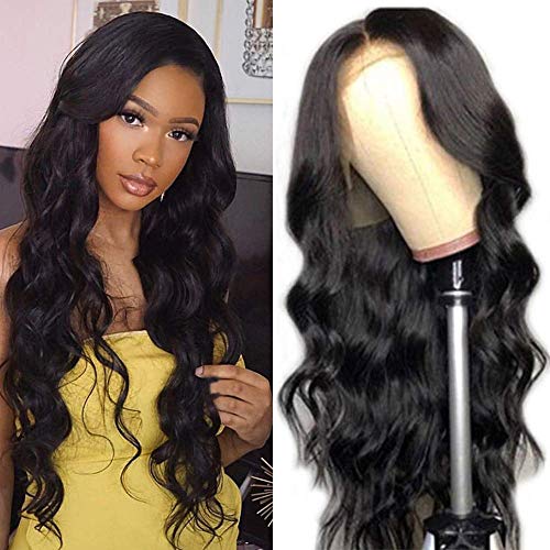 Beaudiva Lace Front Wigs Human Hair Body Wave Lace Front Human Hair Wigs 14inch 4×4 Lace Closure Wigs with Baby Hair Pre Plucked Bleached Knots Remy Brazilian 130% Lace Wigs Natural Color