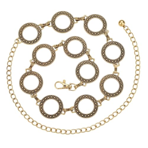 Women Vintage Simple Metal Collar Belt, Dress Tuxedo Horseface Dress Hollow Out Belt