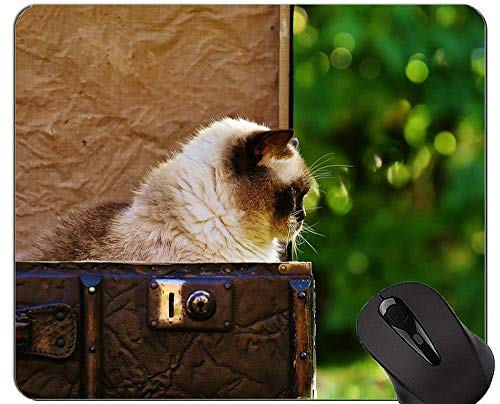 マウスパッド、Shorthair Cat Gamingマウスパッドカスタム、ステッチエッジ付き荷物マウスパッド