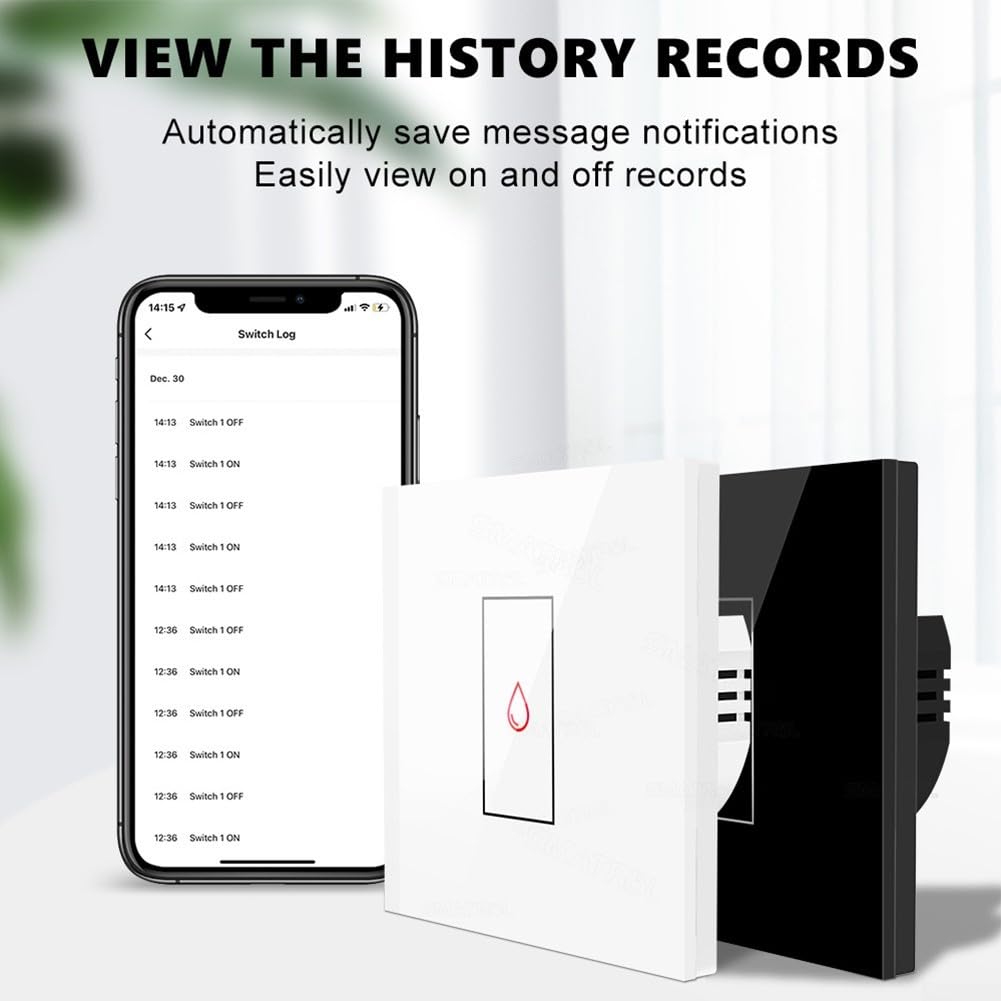 Acmerota Interruttore timer riscaldatore intelligente ad immersione, interruttore timer scaldabagno caldaia WIFI 40A 2.4G Funziona con Alexa Google Home e l'APP Smart Life Tuya