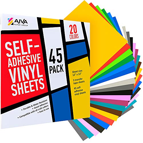 Permanent Self Adhesive Vinyl - 45 Vinyl Sheets 12