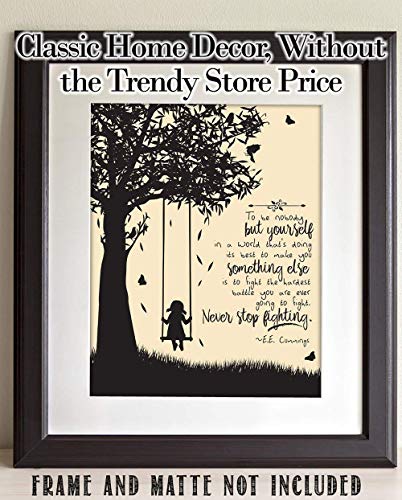 Lone Star Art To Be Nobody But Yourself - E.E. Cummings 11X14 Unframed Motivational Wall Art - These Literature Book Posters Are Perfect For English Classroom thumb #5