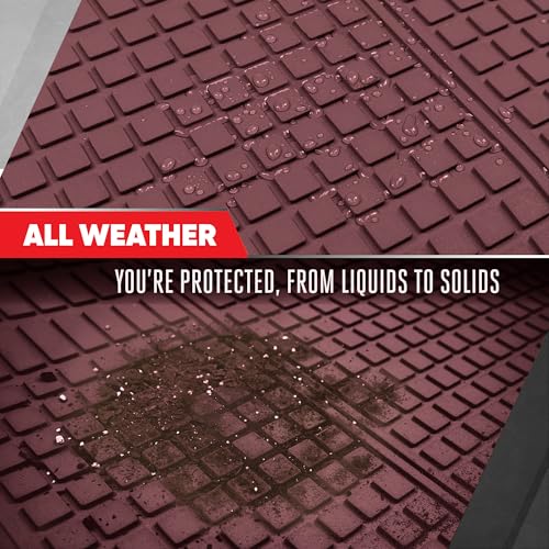 Image of Motor Trend FlexTough Rear Cargo Mat - Heavy-Duty Trimmable Car Trunk Mat for Back of SUV, Universal Rear Cargo Liner for SUV, Flexible Trunk Liner, Automotive Floor Mats & Cargo Liners (Burgundy)
