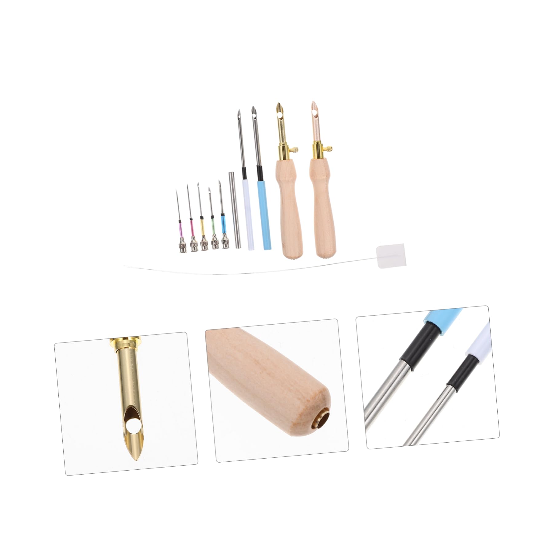 NUOBESTY 5juegos Agujas De Punch Needle Para Bordado Herramienta De Costura Mango Ergonómico Kit Para Proyectos De Bordado y Manualidades