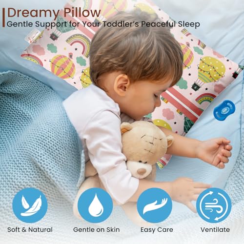 Image of Personalised Premium Baby Pillow - Super Soft Cotton Cushion for Kids (1 Month-5 Years), Cute Cartoon & Animal Prints, Neck Support, Head Shaping Pillow for Baby Sleep & Bedtime Comfort