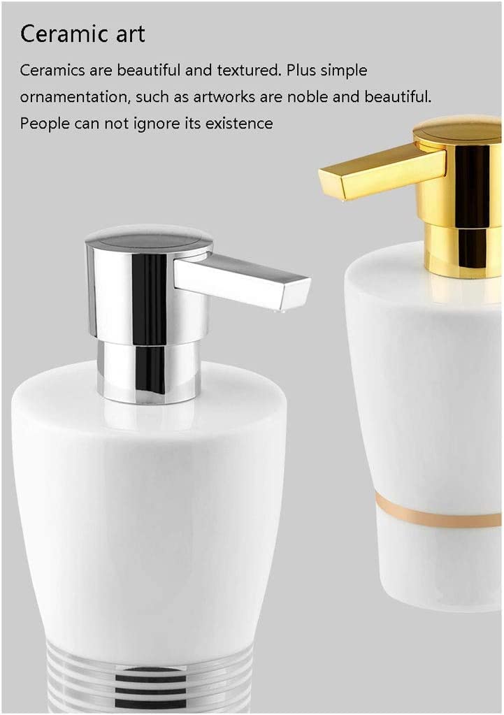 NZPOST Distributori di Sapone Distributore di Sapone Design Moderno Distributore di Sapone Ricaricabile, Bottiglia di Ceramica Vuota per Doccia