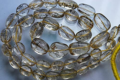 LKBEADS 45 cm, super górne rzadkie kamienie, naturalny żółty kamień szlachetny skapolit gładkie bryłki, rozmiar 14-9 mm