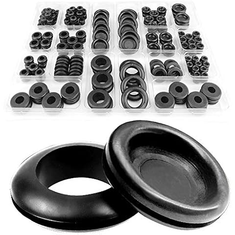 DSL 200pcs 18 Sizes Rubber Grommet Kit Electrical Conductor Wiring and Blanking Gasket Ring Grommets Assorted Sizes Cover