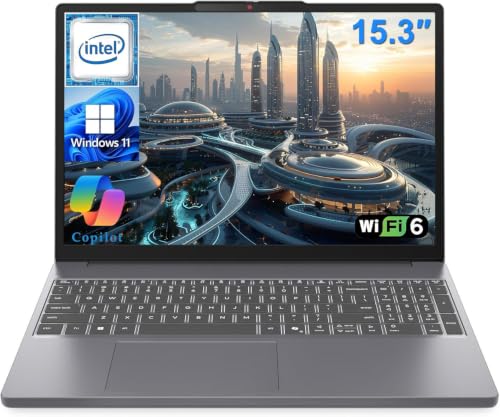 Image of Lenovo Laptop Computer, IdeaPad Slim 3 2026, 15.3 inch FHD Anti-Glare Display, Intel Core i5-13420H, 24GB DDR5 RAM, 1TB SSD, Copilot AI, Long Battery Life, Lightweight Portability, Office 365, Luna Grey