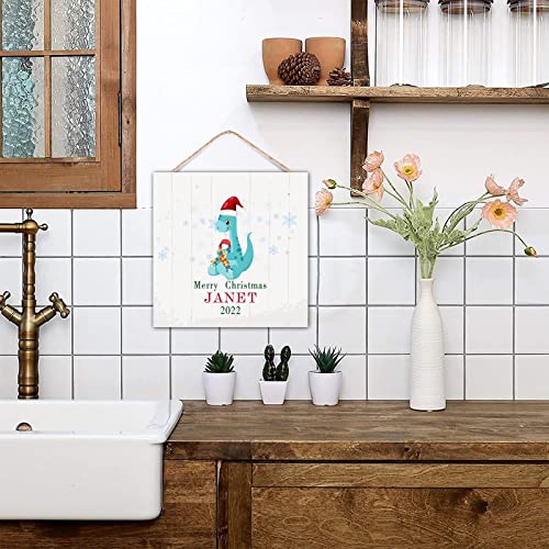 Décoration murale bois dinosaure violet Noël 30cm - 6