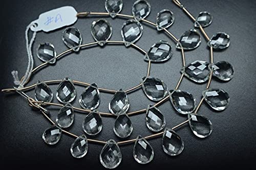 Cristal de roche naturel LKBEADS perles poire briolette micro faceted
