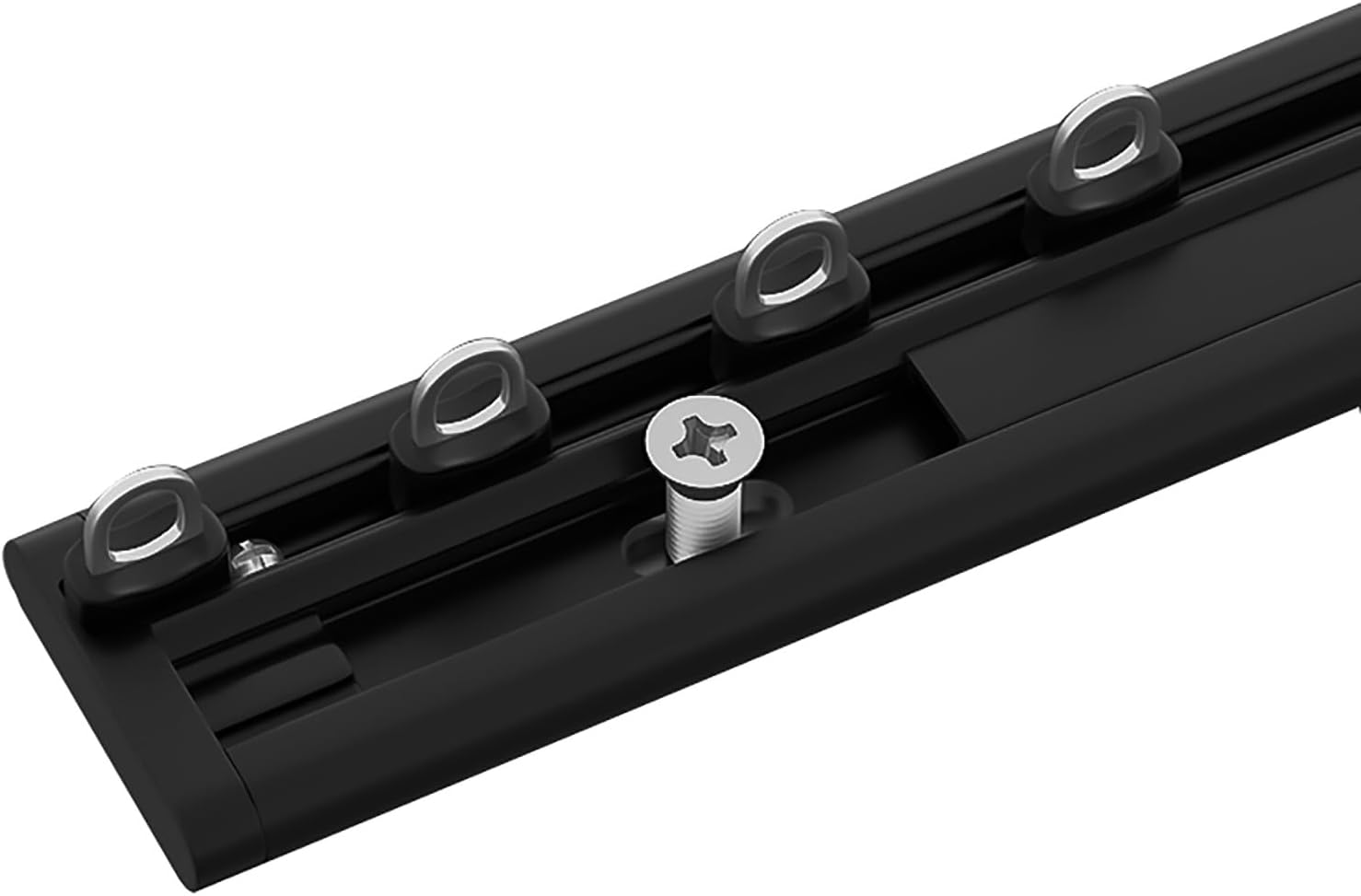 Ceiling Mount PVC Curtain Track - Non-Flexible Single Track Room Divider with Silent Rollers for Shower, Bay Window, RV - Easy Install Black 1.4m (4.6ft)