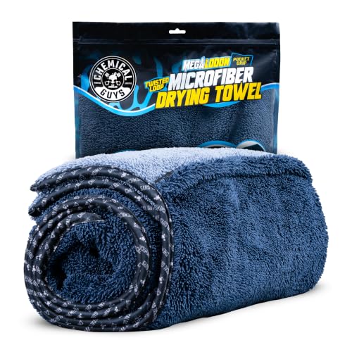 Image of Chemical Guys Twisted Loop Microfiber Drying Towel with Hand Pockets | Megalodon Built-in slots give a secure grip, full control while you safely clean your car, 24 inchx36 inch