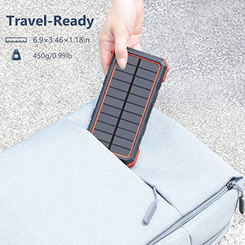 Hiluckey Portable Solar Charger 26800mAh USB C 18W Power Bank Fast Charge Battery Charger for iPhone 11, Samsung S10, Huawei, MacBook - Thumbnail 7
