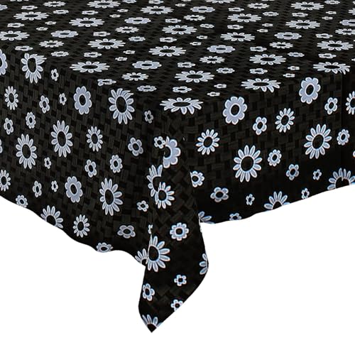 Image of Dakshya Industries PVC Waterproof Withoutlace Dining Table Cover (Size - 54X78 Inch) Rectangle 6 Seater Heat Rasistant Table Cloth (T22)