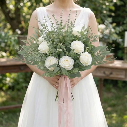 lovemoon 130 Pcs Artificial Mixed EucalyptusStems Bulk, 5 Kinds of Faux GreeneryEucalyptus Leaves Bulk for Vase Wedding DIY Bouquets Floral Arrangement Home Decor (130, Green) - Image 5