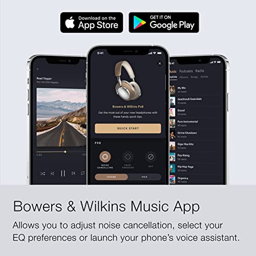 Bowers & Wilkins Px8 Over-Ear Wireless Headphones, Advanced Active Noise Cancellation, Compatible With B&W Android/Ios Music App, Premium Design, Offers 7-Hour Playback On 15-Min Quick Charge, Tan #TOP4