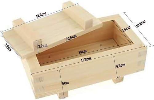 Miniatura 2 de JapanBargain 3131 Molde rectangular de madera Oshizushi Press Molde para Sushi Molde de Arroz, 7 x 4 pulgadas, 1 paquete