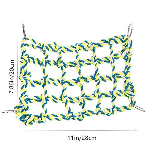 Litewood Rede de corda de algodão para escalada de pássaros, rede de brinquedo para papagaio, rato,