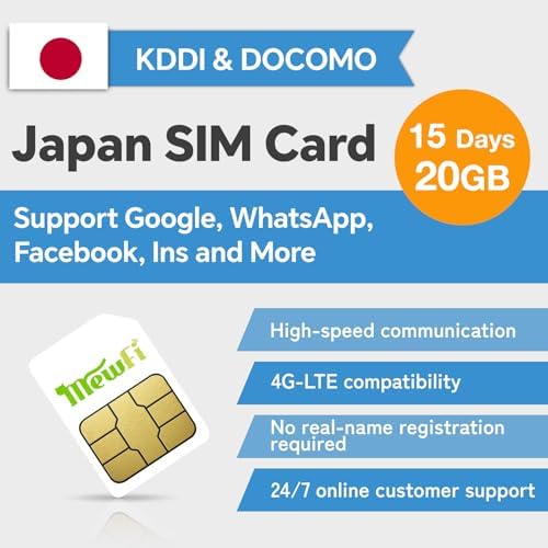 Japan SIM Card 15 Days 20GB 4G HighSpeed Communication