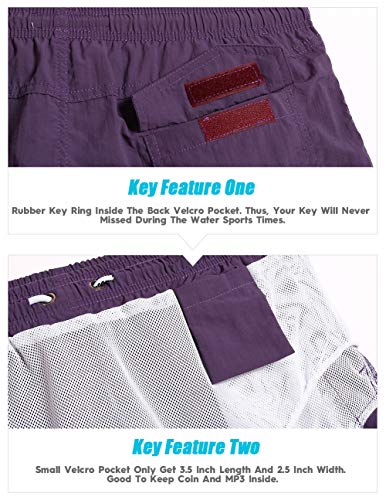 Image of maamgic Mens Swim Trunks 5 inch with Mesh Lining Quick Dry Bathing Suits for Men Swim Shorts Swimwear