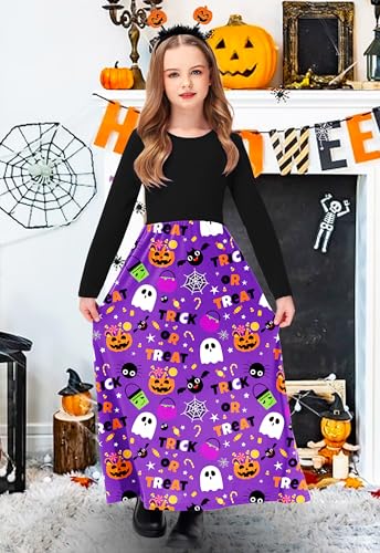 Image of Deerose Girls Maxi Dress Short Sleeve Casual Long Dresses with Pockets 5-14 Years