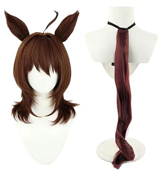 Uma Musume Agnes Tachyon Cosplay Wig Hair Role Play Halloween Christmas Comic Convention Costume Party Wigs + Wig Cap