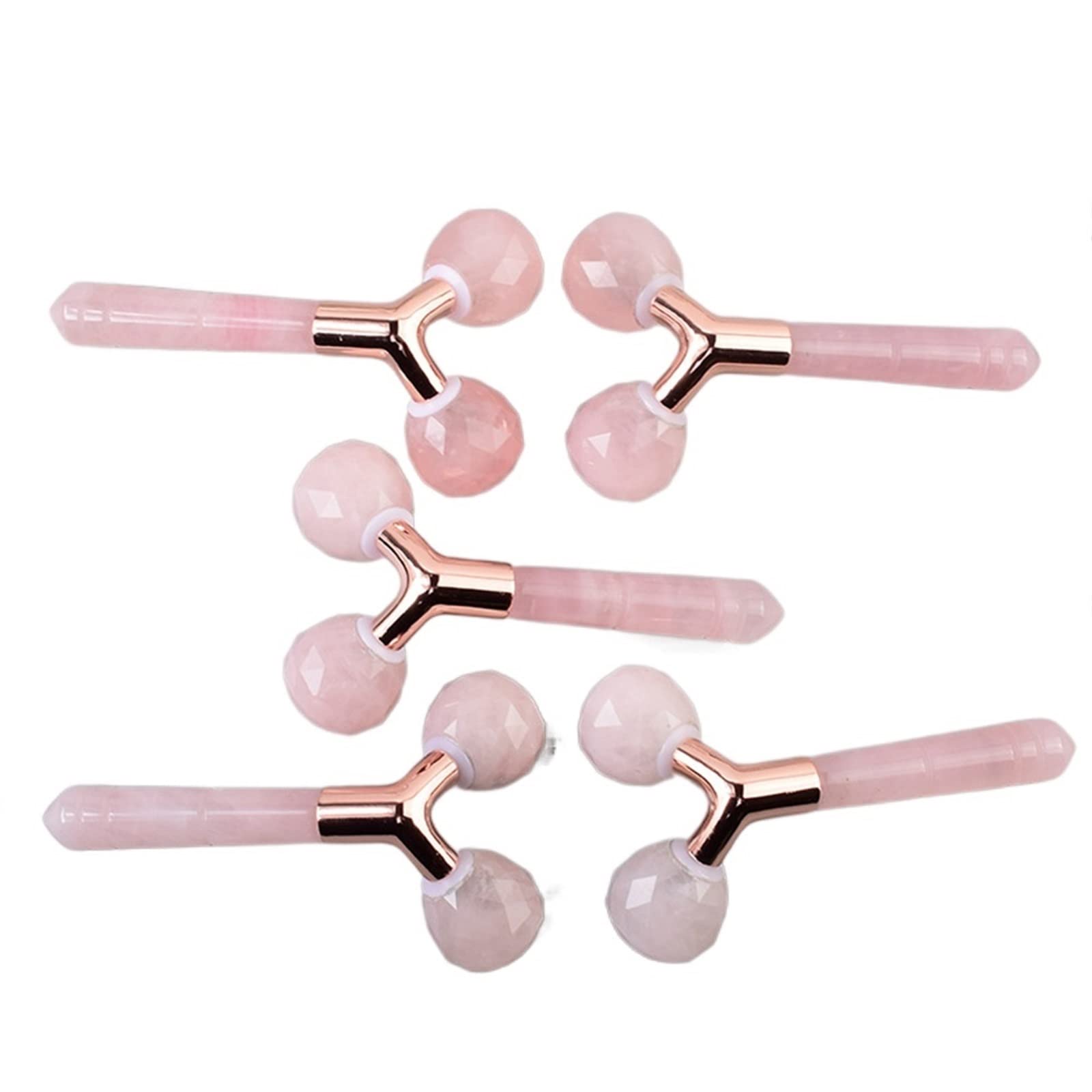 Masażer 3D Rose Quartz masażer do pielęgnacji skóry twarzy rolka do twarzy masażer różowy Jade pielęgnacja twarzy narzędzie wyszczuplające lifting twarzy rolka do masażu Zdrowie i relaks