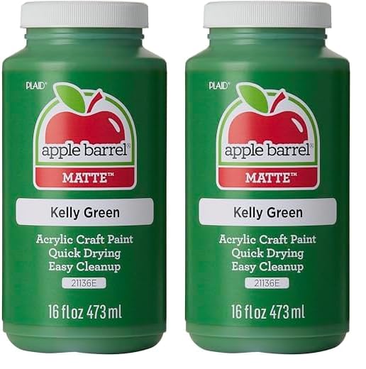 Apple Barrel Acrylic Paint in Assorted Colors (16 Ounce), 21136 Kelly Green (Pack of 2)