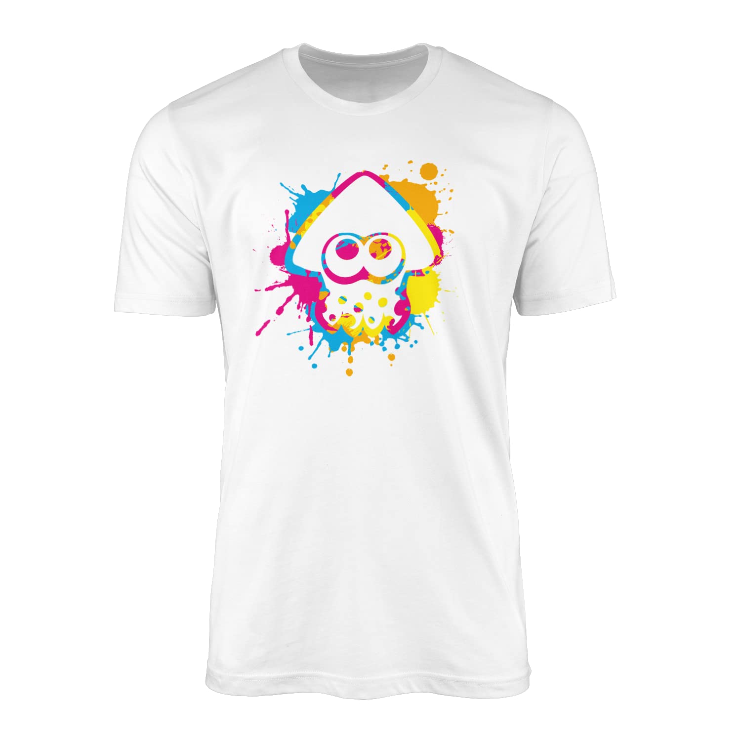 SMARTYPANTS Inkling Colour Ink Splat - Splatoon Switch Game Inspired Kids Adult T-Shirt (7-8, White)