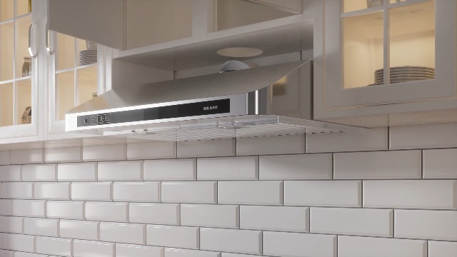 Image of BRANO 30 Inch Under Cabinet Range Hood with Voice /Gesture /Touch Control, 900 CFM Kitchen Hood with 4-Speed Exhaust Fan, Stainless Steel Stove Hood with LED Lights, Baffle Filters