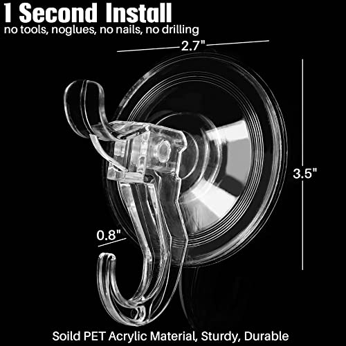 Antimbee 3A 3 Pack Suction Cup Hooks, Clear Suction Cup Hanger, Removable Small Suction Cups For Shower thumb #2
