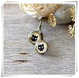 Pendientes de gato rosa rosa negro para amantes de los gatos, pendientes de chat noir, pendientes de bruja de Halloween, regalo para propietarios de gatos