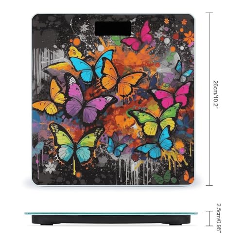 Báscula digital de baño con diseño de mariposas miniatura 2